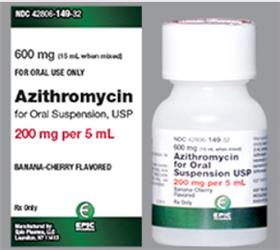 AZITHROMYCIN SUSP 200MG/5ML 15ML BOTTLE