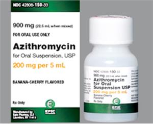 AZITHROMYCIN SUSP 200MG/5ML 22.5ML