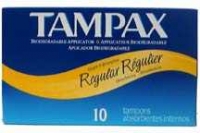 TAMPAX REGULAR TAMPONS 10/BOX