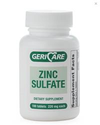 ZINC SULFATE TAB 220MG 100/BOTTLE