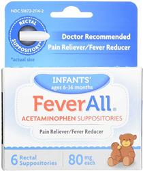 FEVERALL SUPPOSITORY 80MG INFANT 6/BOX
