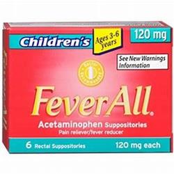 FEVERALL SUPPOSITORY 120MG 6/BOX