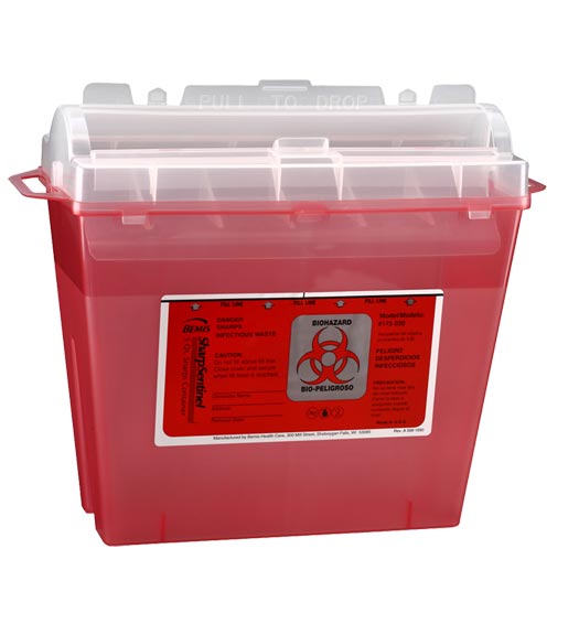 SHARPS CONTAINER 5 QT SENTINEL RED EACH