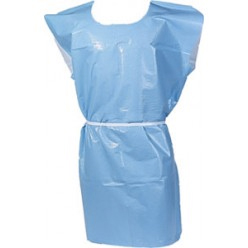 GOWN EXAM POLY-OUT BLUE F/B 50/CASE